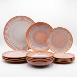 Lubiana Zestaw talerzy dla 4 osób 12 el. kamionka Stoneware Blush (ZZLAVZXA2LBR5)