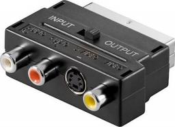 Adapter AV PremiumCord Scart - RCA (Cinch) x3 + S-Video czarny