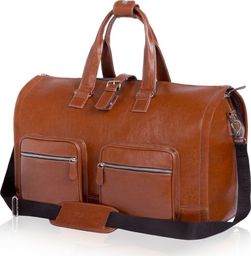 Solier Skórzana torba męska na garnitur SL18 Harlow vintage brown uniwersalny