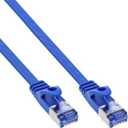  InLine Flat Patch kabel, U/FTP, Cat.6A, niebieski, 0.5m