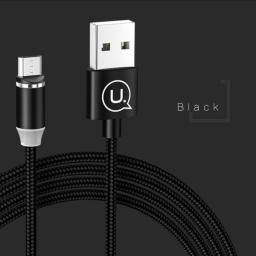Kabel USB Usams magnetyczny U-Sure microUSB 1m 2.1A pleciony czarny/black SJ294USB01 (US-SJ294)