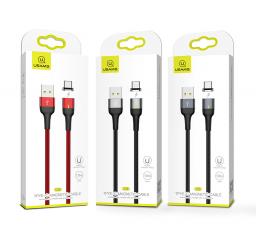Kabel USB Usams magnetyczny U28 microUSB 3A Fast Charge 1m pleciony czerwony/red SJ328USB02 (US-SJ328)