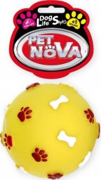  Aqua Nova PETNOVA PILKA ZE WZOREM LAPEK I KOSCI 7,5CM ZOLTA VIN-BALL-M 3141