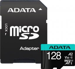 Karta ADATA Premier Pro MicroSDXC 128 GB Class 10 UHS-I/U3 A2 V30 (AUSDX128GUI3V30SA2-RA1)