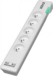 Listwa zasilająca Ever Elite USB przeciwprzepięciowa 5 gniazd 1.5 m biała (T/LZ11-ELI015/0000)