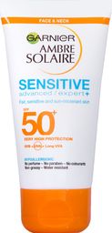  Garnier Krem do opalania Ambre Solaire Sensitive Advanced Face Protection Cream SPF50+ 50ml