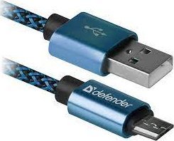 Kabel USB Defender USB-A - microUSB 1 m Niebieski (87805)