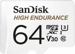 Karta SanDisk High Endurance MicroSDXC 64 GB Class 10 UHS-I/U3 A1 V30 (SDSQQNR-064G-GN6IA)