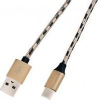 Kabel USB LogiLink USB-A - USB-C 1 m Beżowy (CU0133)