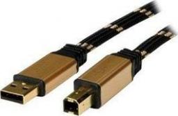 Kabel USB Roline USB-A - 3 m Czarny Złoty (JAB-2092201)