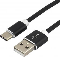 Kabel USB EverActive USB-A - USB-C 1 m Czarny (CBS-1CB)