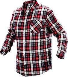  Neo Koszula flanelowa (Koszula flanelowa krata czerwono-czarno-biała, rozmiar XXL)