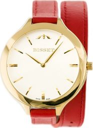Zegarek Bisset czerwony długi pasek (BSAE20GISX03BX)