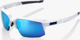  100% Okulary Speedcoupe Matte White HiPER Blue Multilayer Mirror Lens