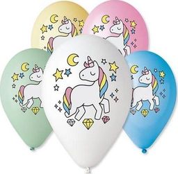  GMR Balony pastelowe Jednorożec - Magiczna Noc - 30 cm - 5 szt. uniwersalny