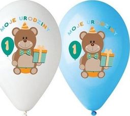  GMR Balony z nadrukiem dla chłopca Moje 1 urodziny - 30 cm - 5 szt. uniwersalny