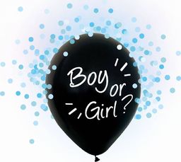  GoDan Balony urodzinowe Boy or Girl z niebieskim konfetti - 30 cm - 4 szt uniwersalny