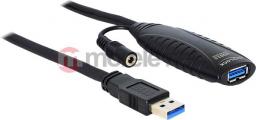 Kabel USB Delock USB-A - USB-A 10 m Czarny (83415)