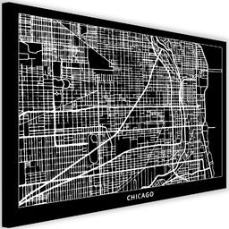  Feeby Obraz na płótnie – Canvas, plan miasta Chicago 90x60