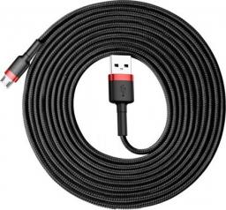 Kabel USB Baseus USB-A - microUSB 3 m Czarno-czerwony (CAMKLF-H91)