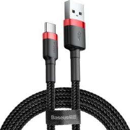 Kabel USB Baseus USB-A - USB-C 3 m Czarno-czerwony (CATKLF-U91)