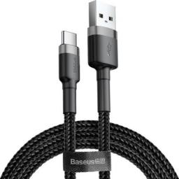 Kabel USB Baseus USB-A - USB-C 3 m Czarno-szary (6953156296343)