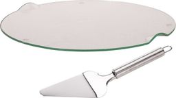 Excellent Housewares Taca szklana patera na ciasto OKRĄGŁA 34cm łopatka uniwersalny