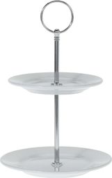 Excellent Houseware Patera 2-piętrowa na ciastka ciasto porcelanowa uniwersalny