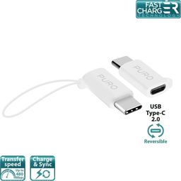 Adapter USB Puro USB-C - microUSB Biały  (42572-uniw)