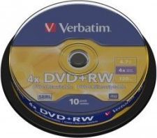  Verbatim DVD+RW 4.7 GB 4x 10 sztuk (43488)