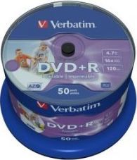  Verbatim DVD+R 4.7 GB 16x 50 sztuk (43512)