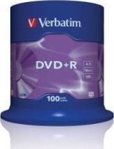  Verbatim DVD+R 4.7 GB 16x 100 sztuk (43551)