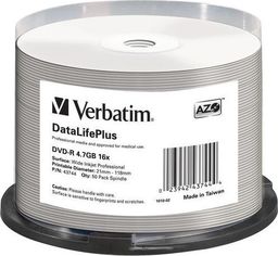  Verbatim DVD-R 4.7 GB 16x 50 sztuk (43744)