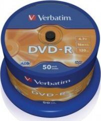  Verbatim DVD-R 4.7 GB 16x 50 sztuk (43548)