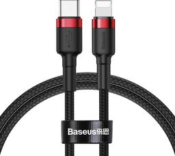 Kabel USB Baseus USB-C - Lightning 1 m Czerwony Czarny (6953156297456)