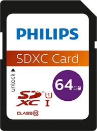 Karta Philips SDXC 64 GB Class 10 UHS-I/U1 V10 (FM64SD55B/10)