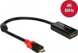 Adapter USB Delock USB-C - DisplayPort Czarny  (63928)