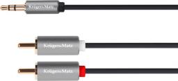 Kabel Kruger&Matz Jack 3.5mm - RCA (Cinch) x2 1.8m srebrny (5070)