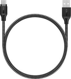 Kabel USB Aukey USB-A - microUSB 2 m Czarny (CB-AM2 BLACK)
