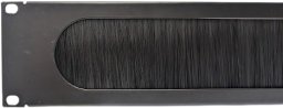 NetRack panel maskujący z przepustem szczotkowym 60mm do szafy 19'', 2U, czarny