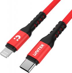 Kabel USB Unitek USB-C - Lightning 1 m Czerwony (C14060RD)