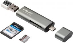Czytnik PNY USB C / USB A Adapter (R-TC-UA-3N1E01-RB)