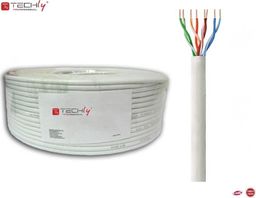  Techly TechlyPro Kabel instalacyjny skrętka U/UTP Cat6 4x2 linka 100% miedź 100m szary