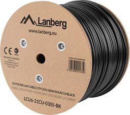  Lanberg Lanberg kabel instalacyjny UTP, kat. 6, drut OUTDOOR CU, 305m, czarny