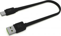 Kabel USB Green Cell USB-C - USB-A 0.25 m Czarny (KABGC03)