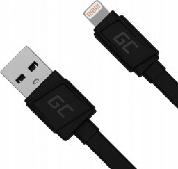 Kabel USB Green Cell USB-A - Lightning 0.25 m Czarny (KABGC02)