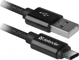 Kabel USB Defender USB-A - microUSB 1 m Czarny (87802)