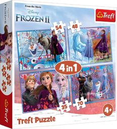  Trefl Puzzle 4w1 Kraina Lodu 2 (Frozen 2) - Podróż w nieznane
