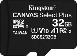 Karta Kingston Canvas Select Plus MicroSDHC 32 GB Class 10 UHS-I/U1 A1 V10 (SDCS2/32GBSP)