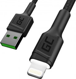 Kabel USB Green Cell USB-A - Lightning 1.2 m Czarny (KABGC05)